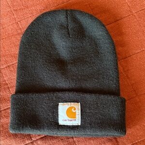 Carhartt Black Beanie with Logo Patch